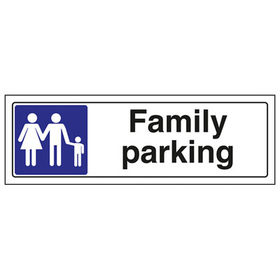 V Safety Family Parking Space Notice SignRigid Plastic450X150mm (X3) from B&Q