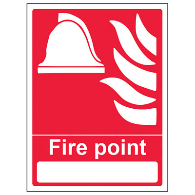 V Safety Fire Point With Blank Equipment SignAdhesive Vinyl200X300mm (X3) from B&Q