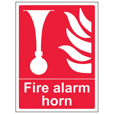 V Safety Fire Alarm Horn Equipment Safety SignRigid Plastic300X400mm (X3) from B&Q