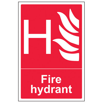 V Safety Fire Hydrant Equipment Safety SignAdhesive Vinyl200X300mm (X3) from B&Q