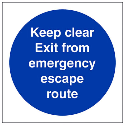 V Safety Emergency Escape Keep Clear Door SignGlow In Dark150X150mm (X3) from B&Q