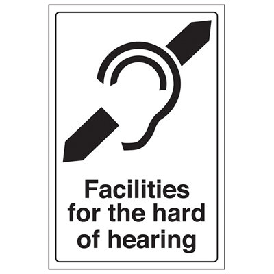 V Safety Facilities For Hard Of Hearing SignRigid Plastic200X300mm (X3) from B&Q