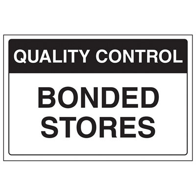V Safety Bonded Stores Quality Control SignRigid Plastic300X200mm (X3) from B&Q