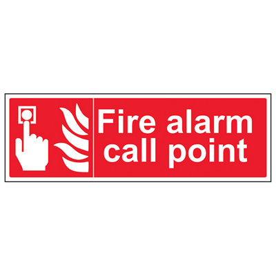 V Safety Fire Alarm Call Point Equipment SignAdhesive Vinyl600X200mm (X3) from B&Q