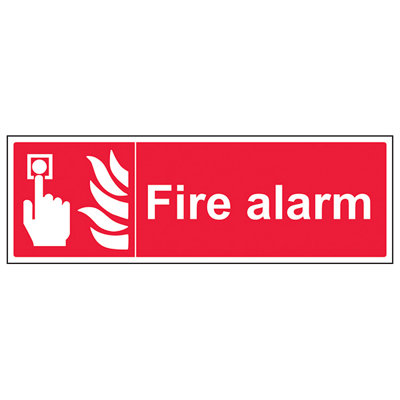 V Safety Fire Alarm Equipment Safety SignAdhesive Vinyl300X100mm (X3) from B&Q