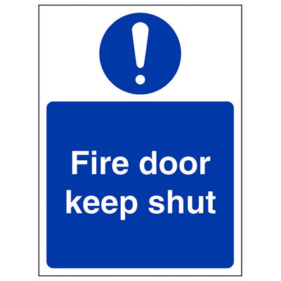 V Safety Fire Door Keep Shut Mandatory SignGlow In The Dark100X150mm (X3) from B&Q