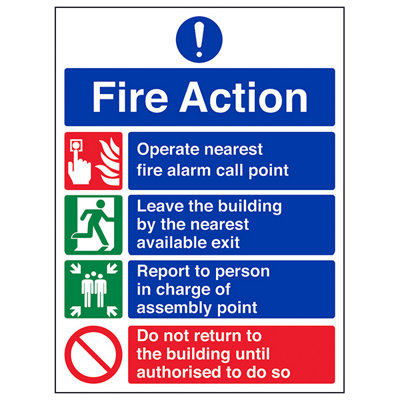 V Safety Fire Action Prohibition/safe SignAdhesive Vinyl300X400mm (X3) from B&Q