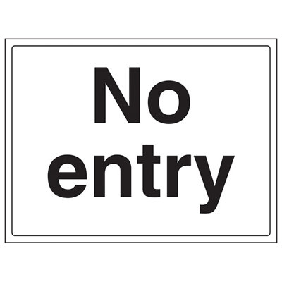 V Safety No Entry Polite Notice Info SignRigid Plastic400X300mm (X3) from B&Q