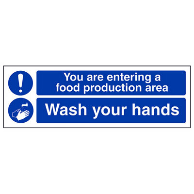 V Safety Wash Your Hands Catering Safety SignAdhesive Vinyl300X100mm (X3) from B&Q