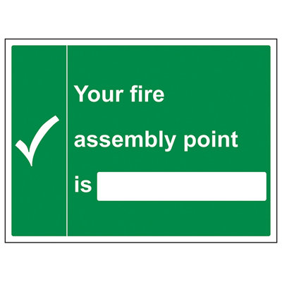 V Safety Your Fire Assembly Point Safety SignAdhesive Vinyl400X300mm (X3) from B&Q