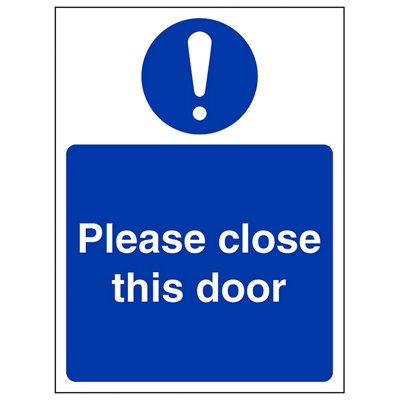 V Safety Please Close Door Fire Safety SignRigid Plastic150X200mm (X3) from B&Q