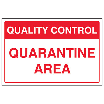 V Safety Quarantine Area Quality Control SignAdhesive Vinyl400X300mm (X3) from B&Q