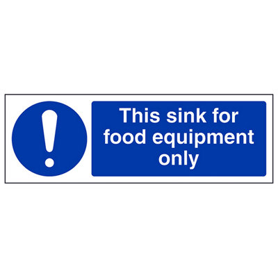 V Safety Sink For Food Equipment Catering SignAdhesive Vinyl 300X100mm (X3) from B&Q