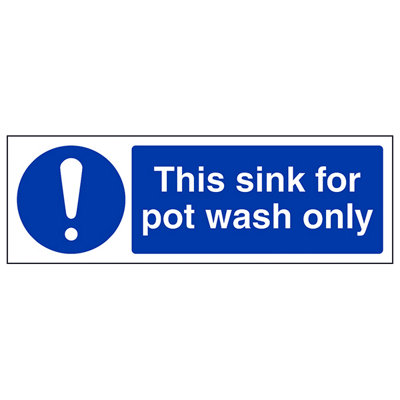 V Safety Sink For Pot Wash Catering Food SignAdhesive Vinyl300X100mm (X3) from B&Q