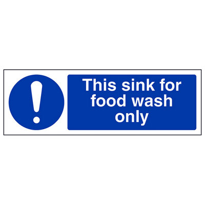 V Safety Sink For Food Wash Only Catering SignAdhesive Vinyl 300X100mm (X3) from B&Q