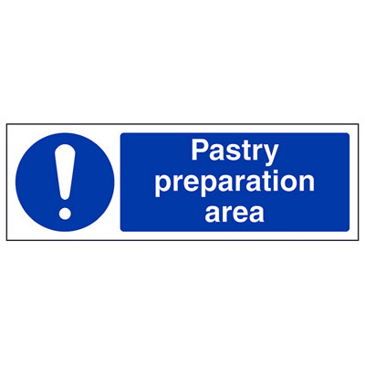 V Safety Pastry Preparation Area Catering SignAdhesive Vinyl 300X100mm (X3) from B&Q