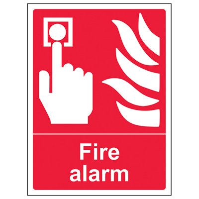 V Safety Fire Alarm Equipment Safety SignRigid Plastic150X200mm (X3) from B&Q