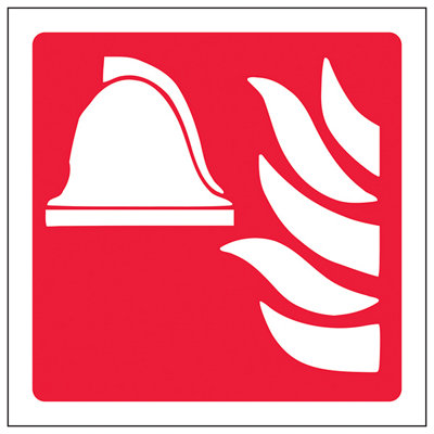 V Safety Fire Point Logo Workplace Safety SignAdhesive Vinyl200X200mm (X3) from B&Q