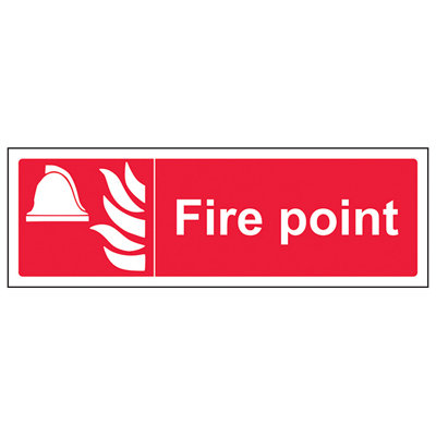 V Safety Fire Point Workplace Equipment SignAdhesive Vinyl300X100mm (X3) from B&Q