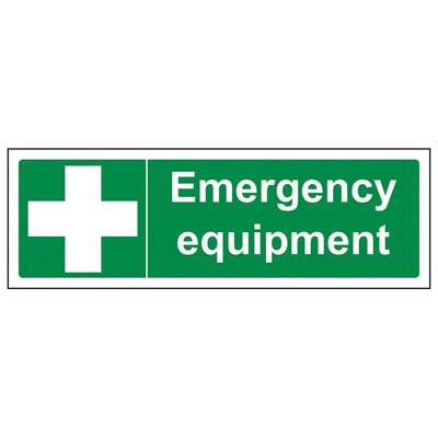 V Safety Emergency Equipment First Aid SignRigid Plastic450X150mm (X3) from B&Q