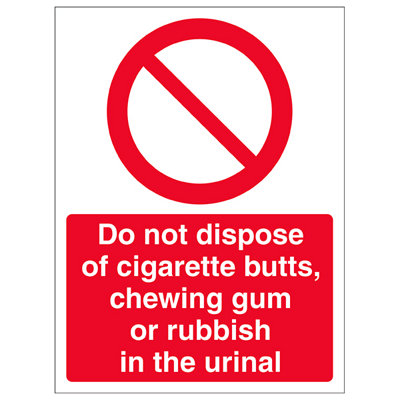 V Safety Do Not Dispose Of Cigarette Butts SignRigid Plastic 200X300mm (X3) from B&Q