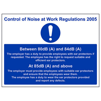 V Safety Control Of Noise At Work Ppe SignRigid Plastic600X450mm (X3) from B&Q