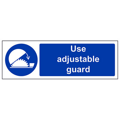 V Safety Use Adjustable Guard Machinery SignAdhesive Vinyl300X100mm (X3) from B&Q