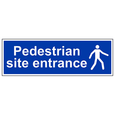 V Safety Pedestrians Site Entrance Safety SignRigid Plastic600X200mm (X3) from B&Q