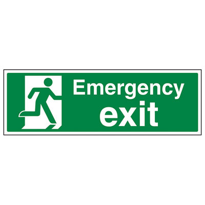 V Safety Emergency Exit Safe Condition SignRigid Plastic450X150mm (X3) from B&Q