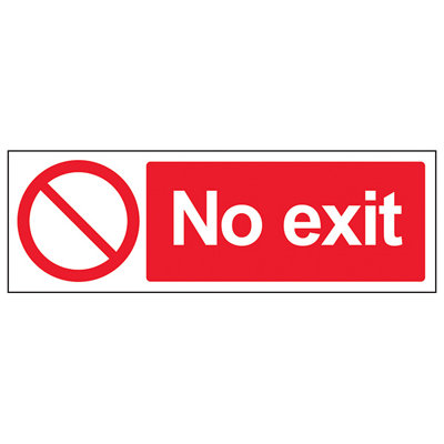V Safety No Exit Access Prohibition Sign1mm Rigid Plastic300X100mm (X3) from B&Q
