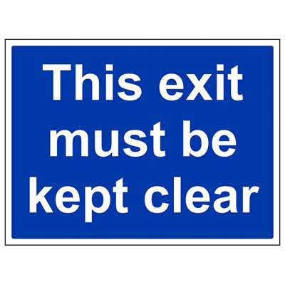 V Safety Exit Must Be Kept Clear Safety SignRigid Plastic400X300mm (X3) from B&Q