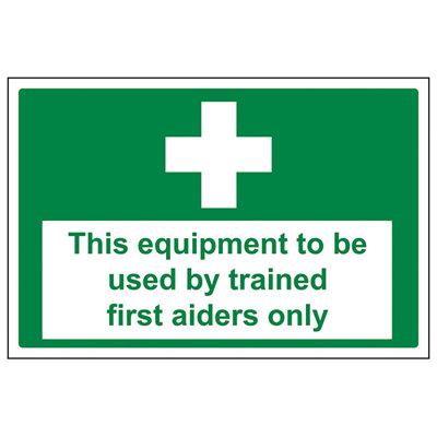 V Safety Trained First Aiders Safety SignSelf Adhesive Vinyl 300X200mm (X3) from B&Q