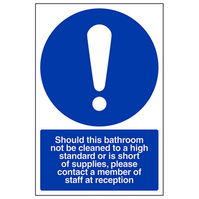 V Safety Bathroom Not To A High Standard SignRigid Plastic150X200mm (X3) from B&Q