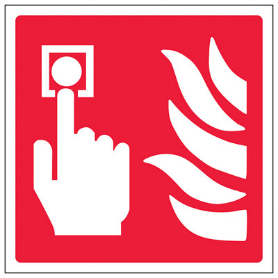 V Safety Call Point Logo Equipment SignGlow In The Dark150X150mm (X3) from B&Q