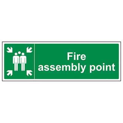 V Safety Fire Assembly Point Safety Sign1mm Rigid Plastic300X100mm (X3) from B&Q