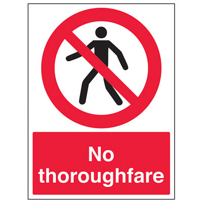 V Safety No Thoroughfare Access Prohibit SignAdhesive Vinyl150X200mm (X3) from B&Q