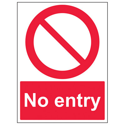 V Safety No Entry Prohibition Access SignRigid Plastic150X200mm (X3) from B&Q