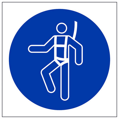 V Safety Safety Harness Logo Mandatory Ppe SignAdhesive Vinyl 200X200mm (X3) from B&Q