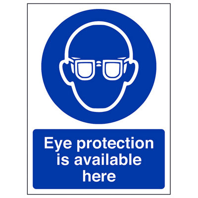 V Safety Eye Protection Available Here Ppe SignRigid Plastic 200X300mm (X3) from B&Q