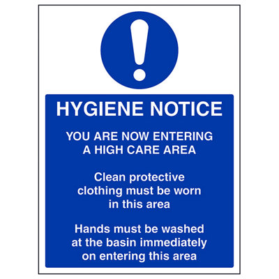 V Safety Hygiene Notice Catering Safety SignAdhesive Vinyl200X300mm (X3) from B&Q