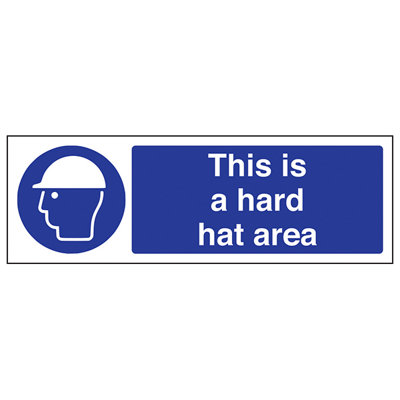 V Safety Hard Hat Area Ppe Protection SignRigid Plastic300X100mm (X3) from B&Q