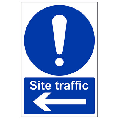 V Safety Arrow Left Site Traffic Safety SignRigid Plastic150X200mm (X3) from B&Q