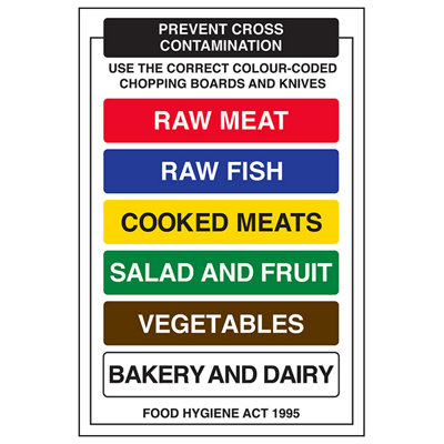 V Safety Cross Contamination Catering Sign1mm Rigid Plastic300X400mm (X3) from B&Q
