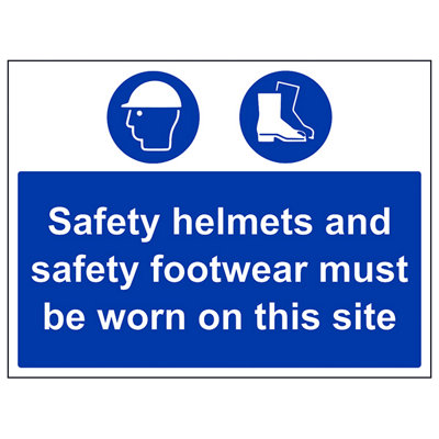 V Safety Safety Helmets & Footwear On Site SignRigid Plastic 400X300mm (X3) from B&Q