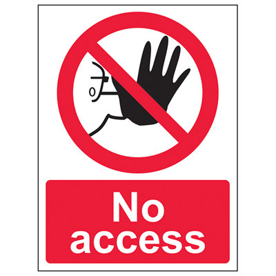 V Safety No Access Prohibited Warning SignAdhesive Vinyl300X400mm (X3) from B&Q