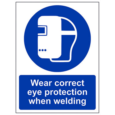 V Safety Wear Eye Protection Welding Ppe SignAdhesive Vinyl300X400mm (X3) from B&Q