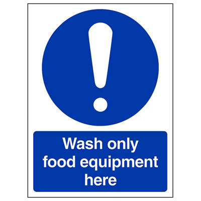 V Safety Wash Only Food Equipment Here Catering SignRigid Plastic150X200mm (X3) from B&Q