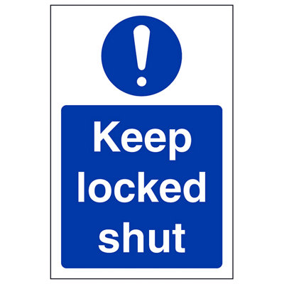 V Safety Keep Locked Shut Door Building Safety SignAdhesive Vinyl150X200mm (X3) from B&Q