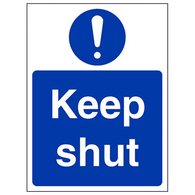 V Safety Keep Shut Mandatory Fire Door SignAdhesive Vinyl150X200mm (X3) from B&Q