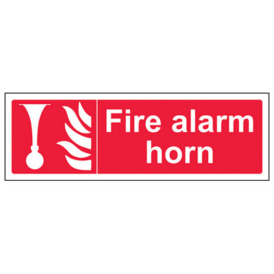 V Safety Fire Alarm Horn Equipment Safety SignAdhesive Vinyl450X150mm (X3) from B&Q